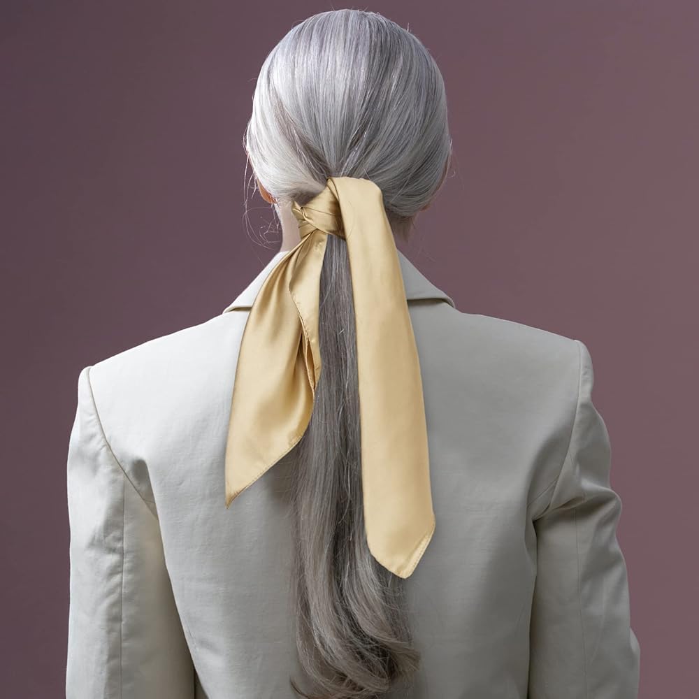 TopTie 23 Inch Square Satin Scarf, Handkerchief Bandana, Head